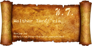 Welther Terézia névjegykártya